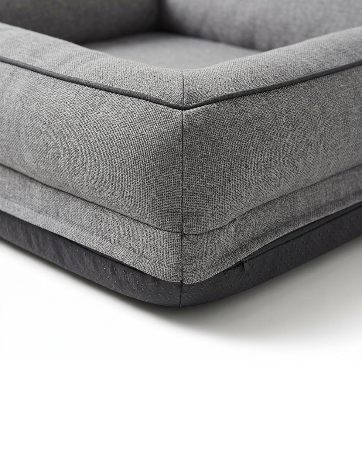 Yfbkn Large Four Bolster Dog Bed Heather Gray 42 Inch - Detail view