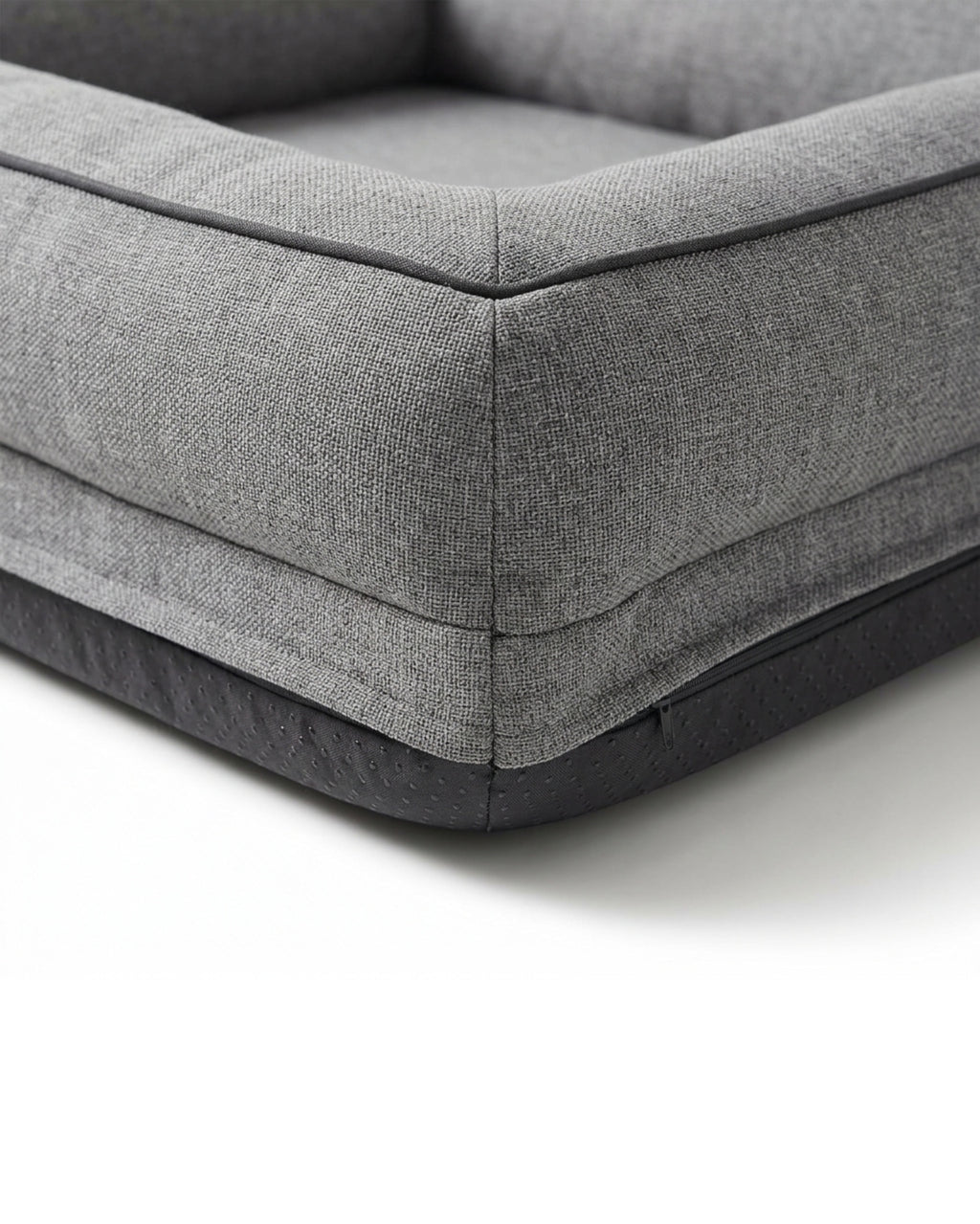 Yfbkn Large Four Bolster Dog Bed Heather Gray 42 Inch - Detail view