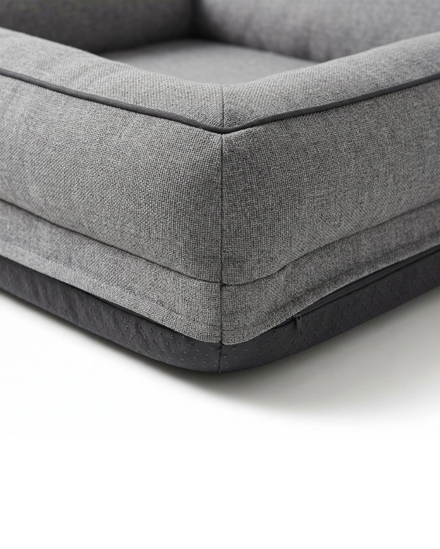 Yfbkn Large Four Bolster Dog Bed Heather Gray 42 Inch - Detail view