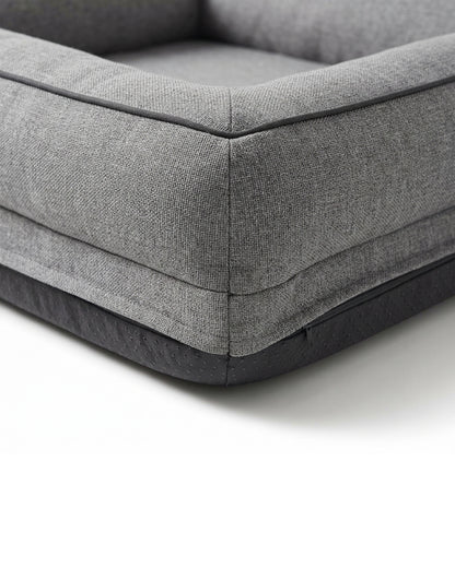 Yfbkn Large Four Bolster Dog Bed Heather Gray 42 Inch - Detail view