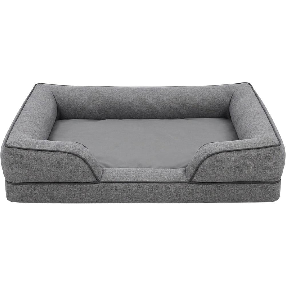 Yfbkn Large Four Bolster Dog Bed Heather Gray 42 Inch - Product view