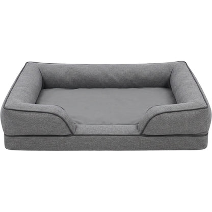 Yfbkn Large Four Bolster Dog Bed Heather Gray 42 Inch - Product view