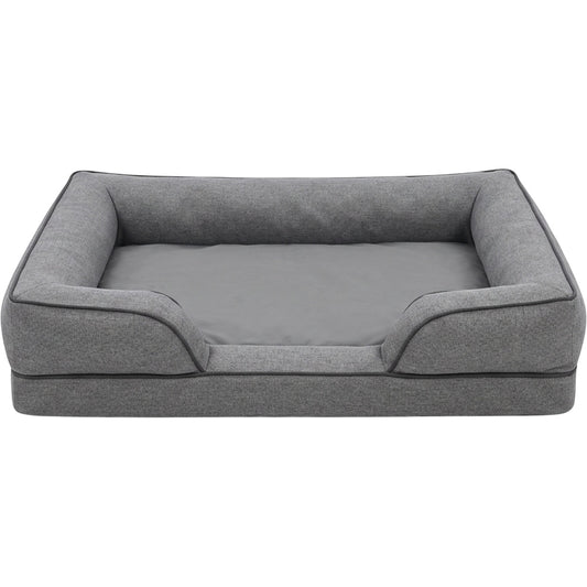 Yfbkn Large Four Bolster Dog Bed Heather Gray 42 Inch - Product view