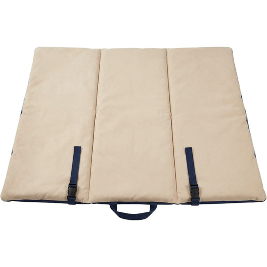 Yfbkn Large Three Panel Roll Up Dog Mat Sand Navy 48 Inch - Product view